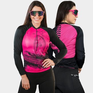 Conjunto Ciclismo Feminino de Inverno - Camisa Manga Longa + Calça de Gel