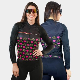 Conjunto Ciclismo Feminino de Inverno - Camisa Manga Longa + Calça de Gel