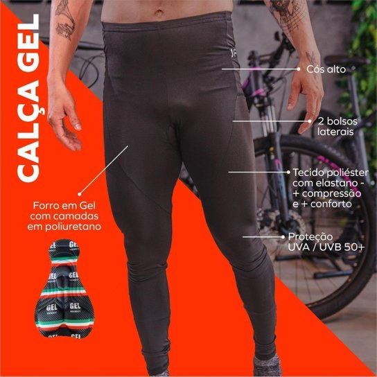 Conjunto Ciclismo Masculino Inverno - Camisa Manga Longa + Calça de Gel