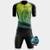 Conjunto de Ciclismo Bike Roda Verde Degradê Pro Zíper 15cm e Bermuda Gel Antimicrobiano - Colorido