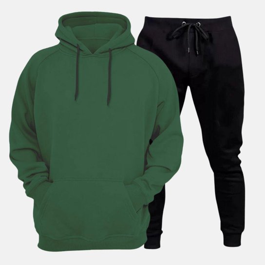 Conjunto de Moletom Blusa + Calça Peluciada Casual