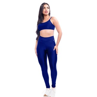 Conjunto Feminino Top Academia + Calça Lisa Treino