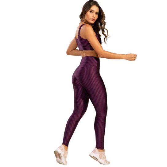Conjunto Fitness Feminino Vekyo New Zig 3D – Top e Calça para Academia e Treino
