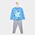 Conjunto Longo Infantil  Disney Princesa Cinderela Menina - Azul