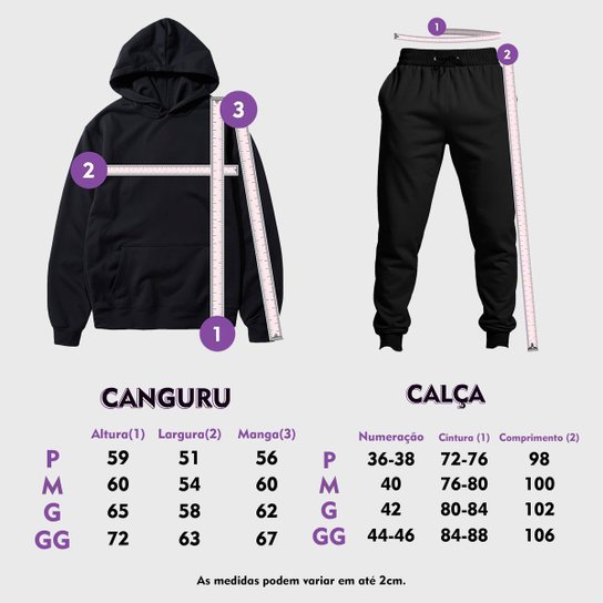 Conjunto Moletom Canguru e Calça Masculina Benellys