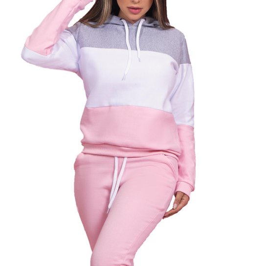 Conjunto Moletom Feminino Flanelado