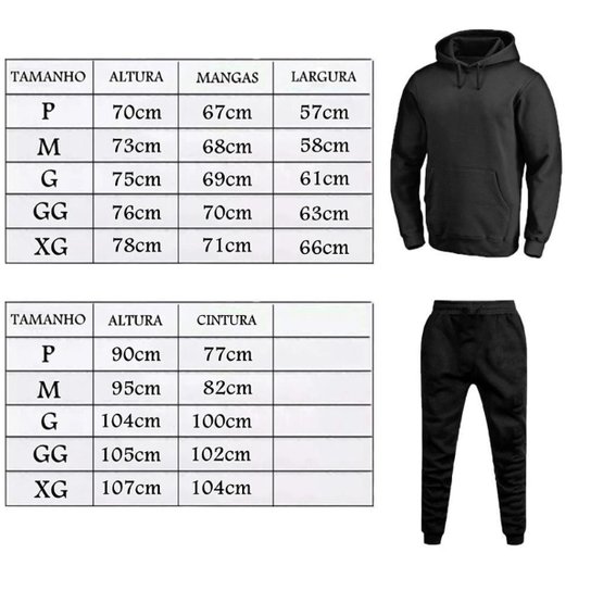 Conjunto Moletom Masculino Flanelado Conforto Dia a Dia