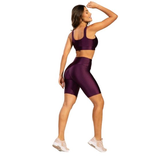 Conjunto Top e Bermuda Plus Size New Zig 3D Bella Fiore Treino Cor:;Tamanho:48;Gênero:Feminino