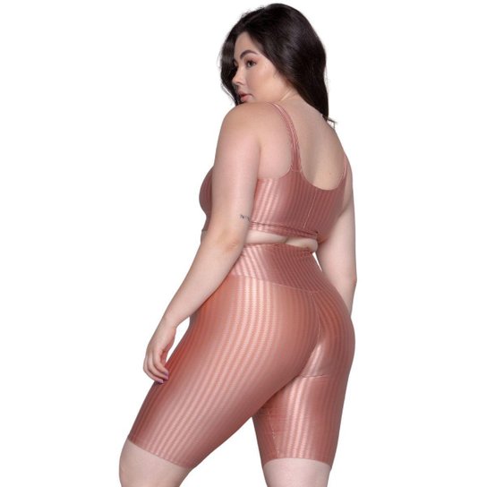 Conjunto Top e Bermuda Plus Size New Zig 3D Vekyo Treino Fitness Cor:;Tamanho:50;Gênero:Feminino