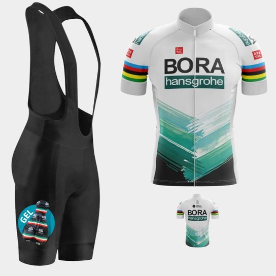Conjunto Way de Ciclismo Camisa Premium Zíper Total e Bretelle com Forro Gel Pedal Mtb