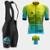 Conjunto Way de Ciclismo Camisa Premium Zíper Total e Bretelle com Forro Gel Pedal Mtb - Amarelo+Azul