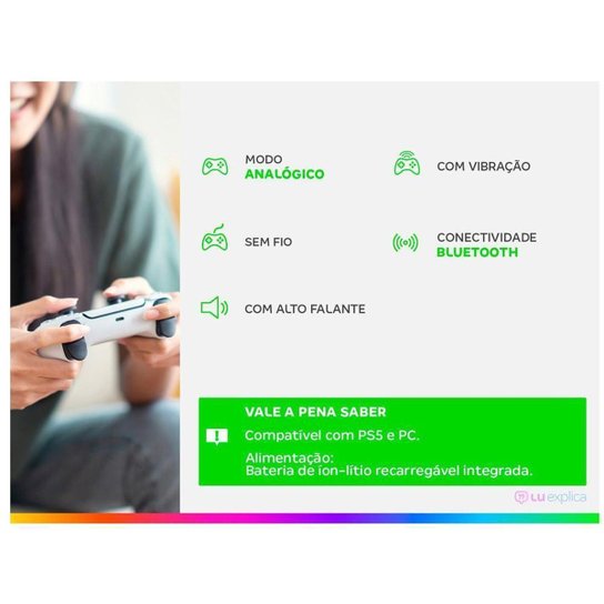 Controle PS5 para PC sem Fio DualSense