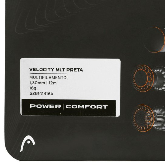 Corda Head Velocity 16l 1.30mm Preta - Set Individual