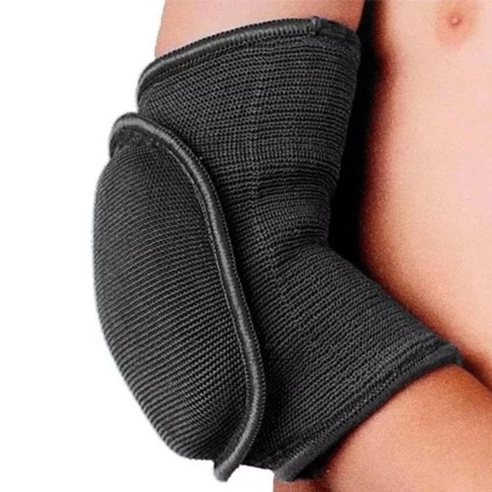 Cotoveleira De Compressão Acolchoada Elástica Par Preto Muay Thai Vôlei Mma Futsal Progne Sports