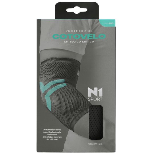 Cotoveleira N1 Sport Linha Pro Cinza e Azul