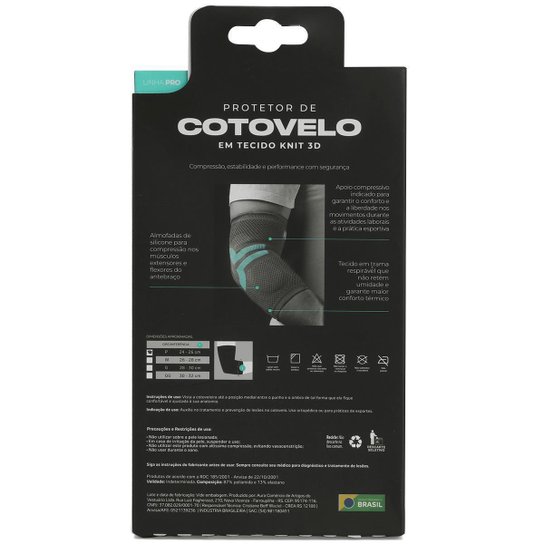 Cotoveleira N1 Sport Linha Pro Cinza e Azul