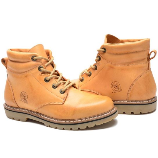 Coturno Bota Trilha Masculina Trabalho Couro Tamanho Especial