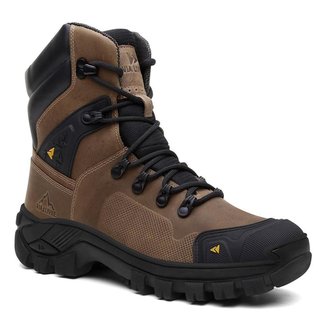 Coturno Masculino Cano Longo Couro Legítimo Militar Reforçada CA