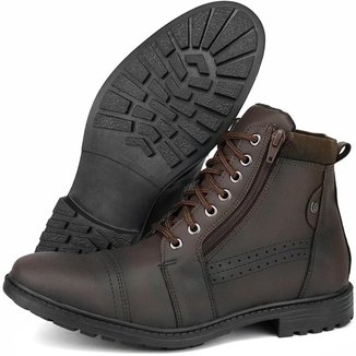 Coturno Masculino Com Zíper Lateral
