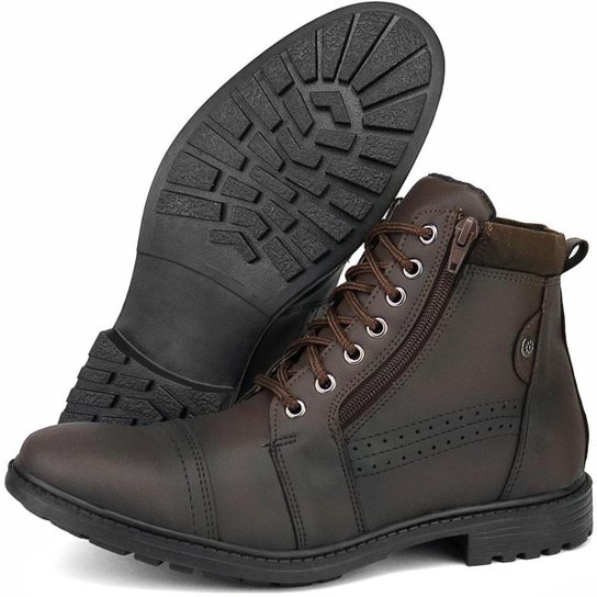 Coturno Masculino Com Zíper Lateral