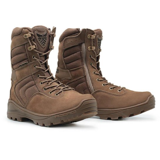 Coturno Militar Masculino Couro Cano Alto Acero Extreme