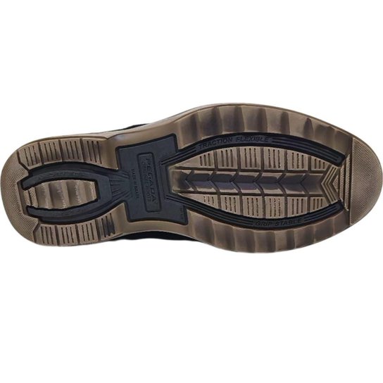 Coturno Pegada CasualEm Couro Bico Redondo Masculino