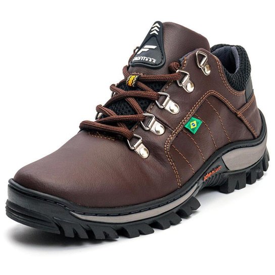 Coturno Trilha Adventure Bota Cano Baixo Segurança Trabalho Reforçada Sola Gel FR2024