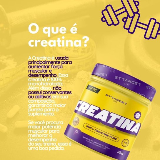 Creatina 100% Pura - 300g - Stranger Labs - Sem sabor