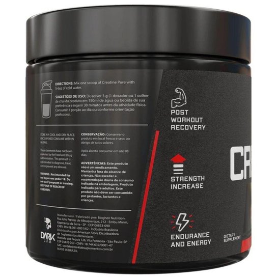 Creatina 100% Pura Monoidratada 300g Dark Lab