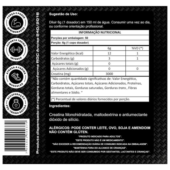 CREATINA ATP MONOHIDRATADA ALICAMP 300G