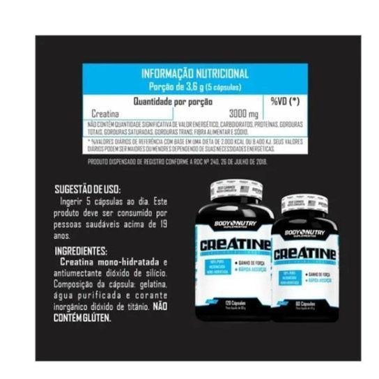 Creatina Body Nutry 60 Cápsulas