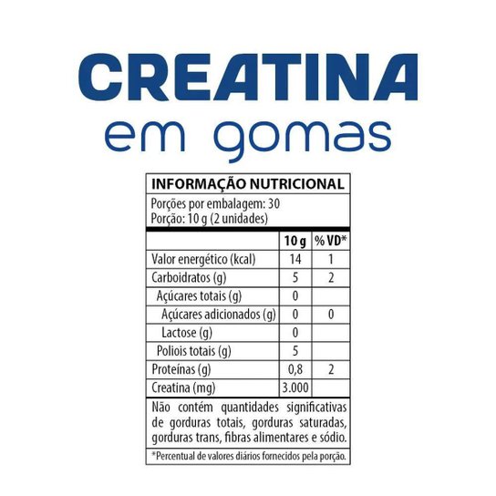 Creatina Gomas 60 Unidades Natusday