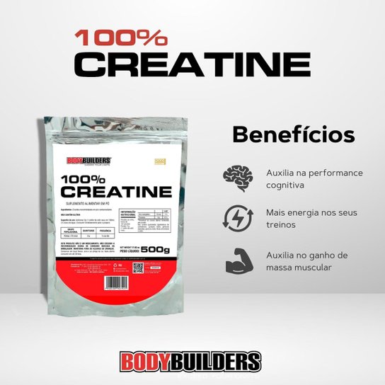 Creatina Monohidratada 100% Pura 500g Refil - Bodybuilders