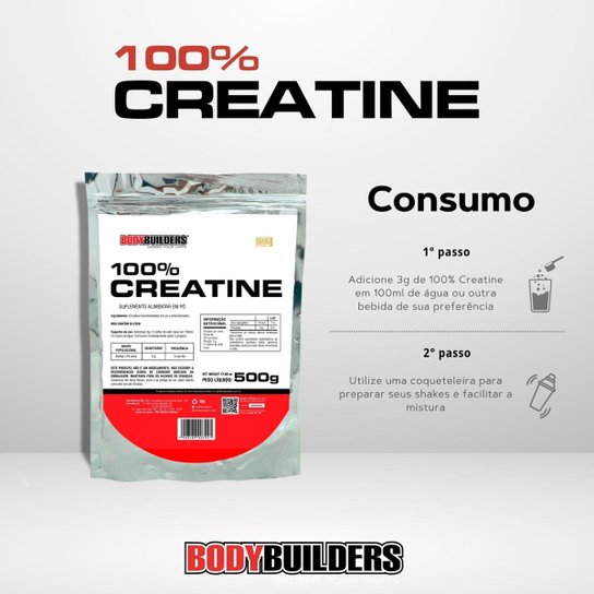 Creatina Monohidratada 100% Pura 500g Refil - Bodybuilders