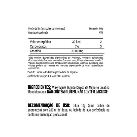 Creatina Monohidratada 100g - Inovative Suplementos