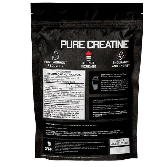 Creatina Monohidratada 500g - 100% Pura Importada Dark Lab