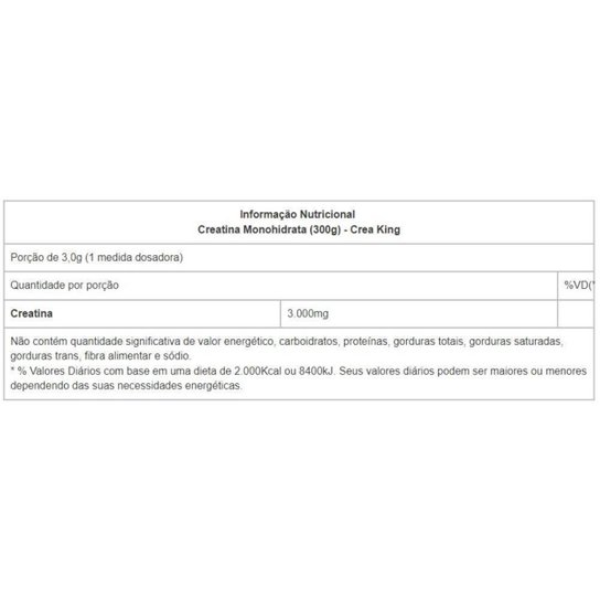 Creatina Monohidratada Crea King 100g Pó Força Resistencia