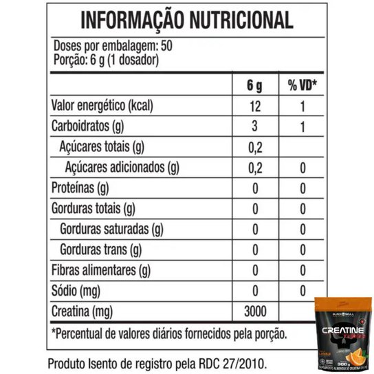 Creatina Monohidratada TURBO Refil Black Skull 300g Creatine para Energia Força Ganho de Massa
