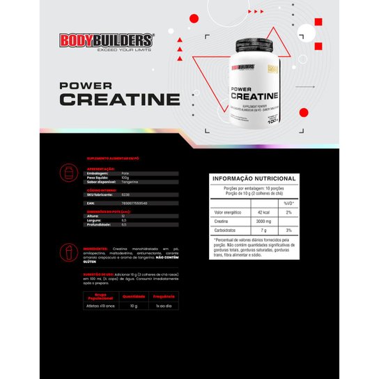 Creatina Power 100g - Kit com 5 unidades - Bodybuilders