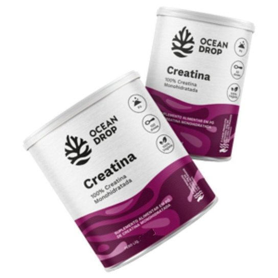 Creatina Vegana 300g pura Ocean Drop Rende 100 Porções