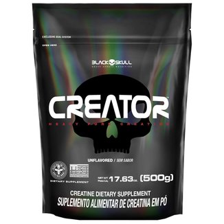 CREATOR - CREATINA MONOHIDRATADA - 500G - REFIL - BLACK SKULL