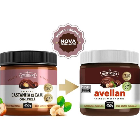 Creme de Avelã Vegano - Nutríssima 450g