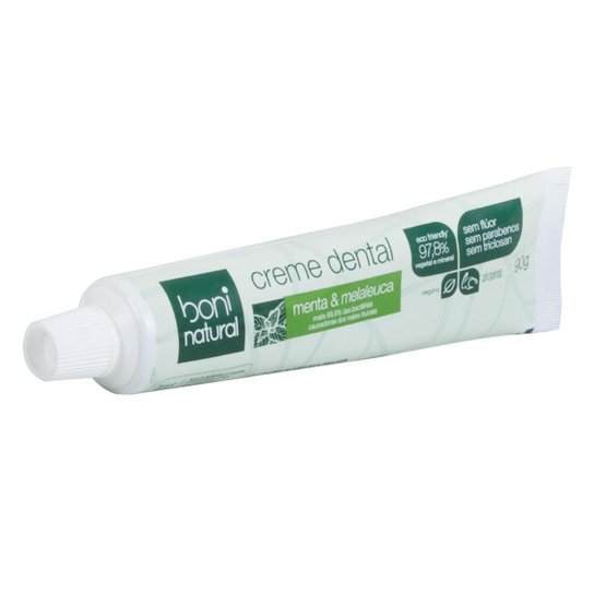 Creme Dental Boni Natural sem Flúor Menta e Malaleuca 90g