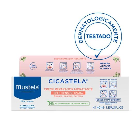 Creme Hidratante Mustela Cicastela Creme Reparador Hidratante 40ml