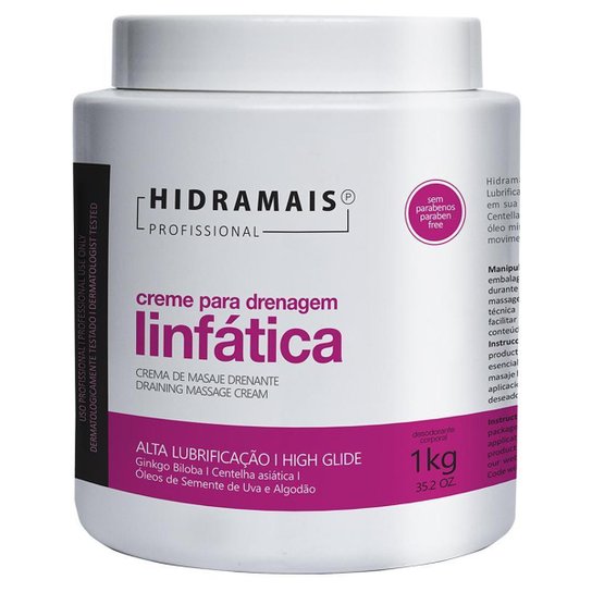 Creme para Drenagem Linfática Hidramais Profissional 1kg