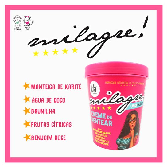 Creme para Pentear Lola Cosmetics Milagre! 450g