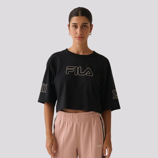 Cropped Fila Over Outline Union 1911 Feminino
