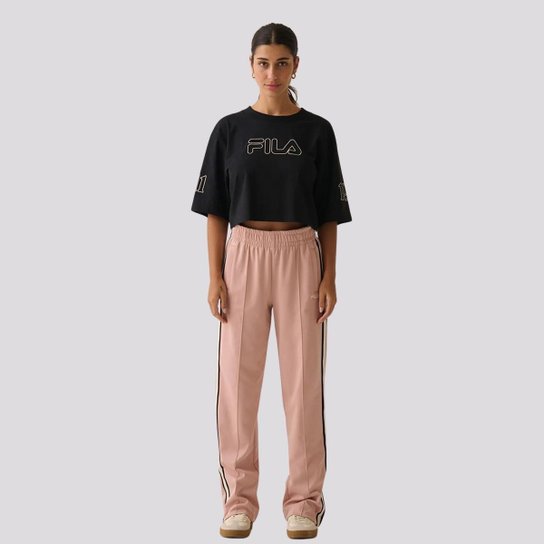 Cropped Fila Over Outline Union 1911 Feminino