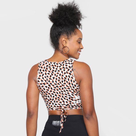Cropped Tricats com Amarração Texture Feminino