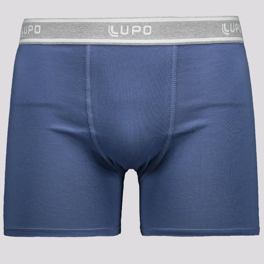 Cueca Boxer Lupo Algodão com Elastano Azul